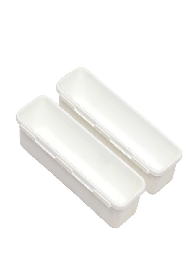Cutting EDGE Plastic Set of 2 Interlocking Drawer Organizer for Cosmetics & Desk Storage Set, Divider or Separator Tray for Household, Kitchen & Office (White) - Image 3